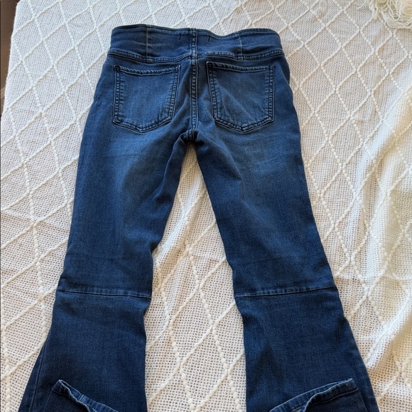 Free People Penny Pull-On Flare Jeans in a dark wash denim - Picture 9 of 9